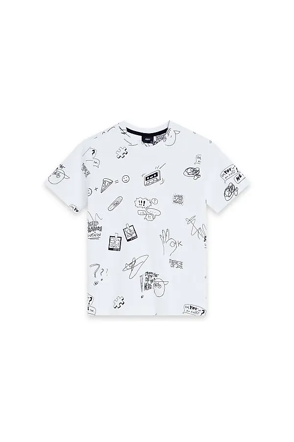 Biało-czarny dziecięcy t-shirt z nadrukiem