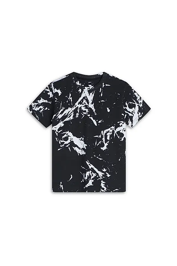 Czarny dziecięcy czarno-biały chłopięcy t-shirt