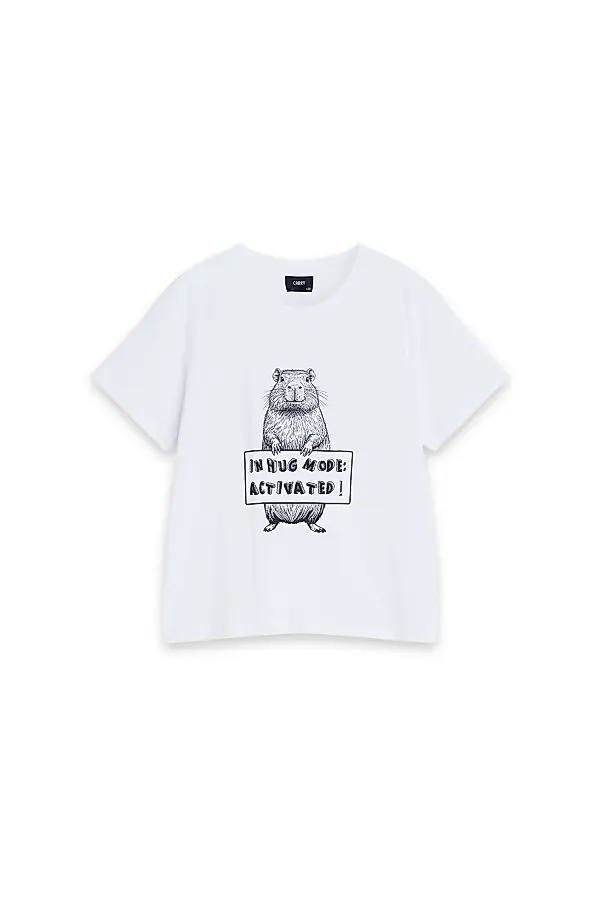 Biały dziecięcy t-shirt z nadrukiem