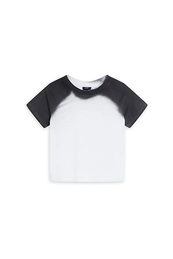 Szaro melanżowo-czarny dziecięcy t-shirt z nadrukiem