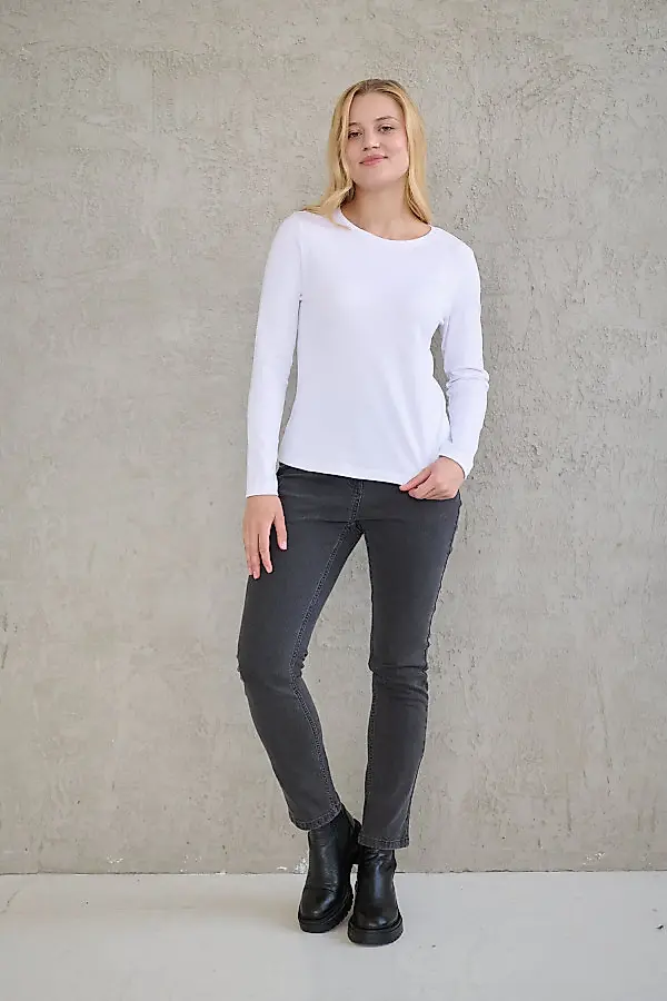 Biały longsleeve damski